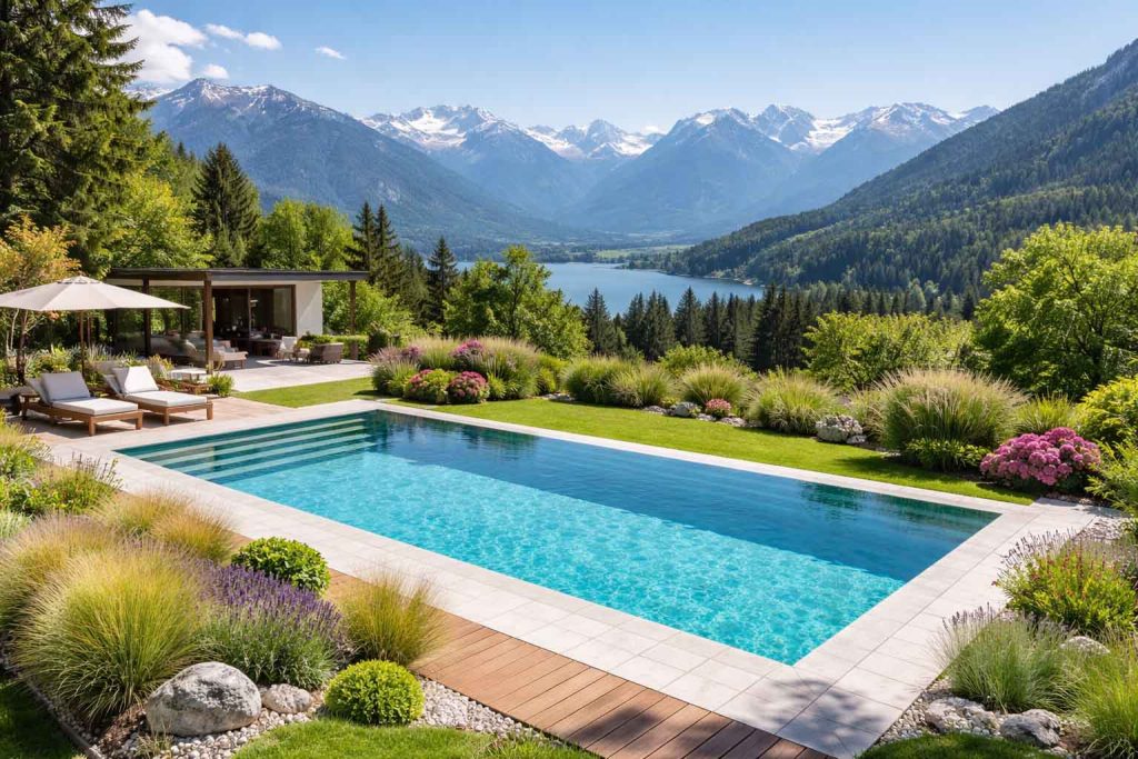 Beratung für Swimmingpool Planung im Garten bei Klagenfurt in Kärnten