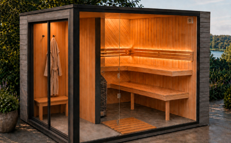 Sauna Graf mit Vorraum und moderner Ausstattung von Perfect Pools Kärnten 2
