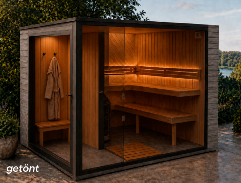 Sauna Graf mit Vorraum und moderner Ausstattung von Perfect Pools Kärnten 4