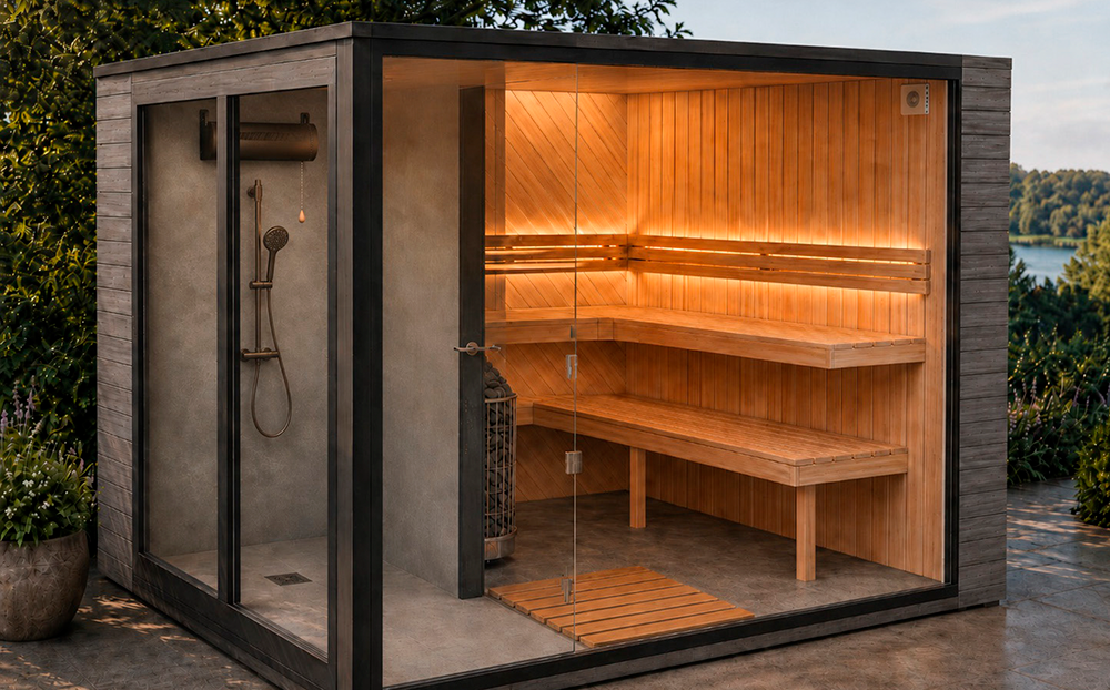 Sauna Graf Plus mit integrierter Dusche von Perfect Pools Kärnten 2